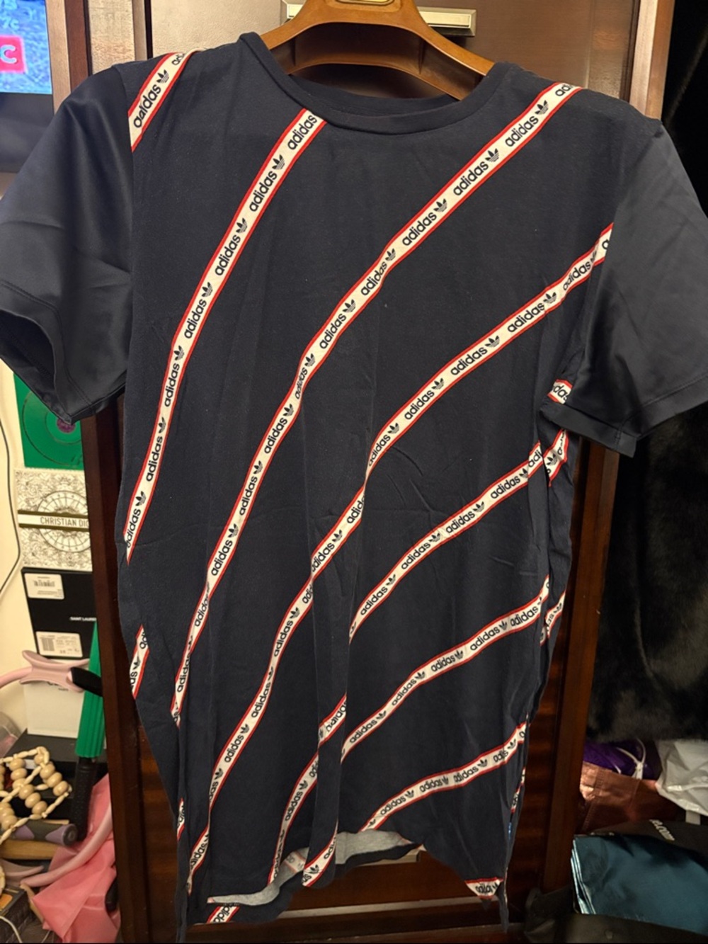 adidas Navy Blue Trefoil Logo Tag Tee